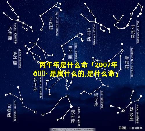 丙午年是什么命「2007年 🕷 是属什么的,是什么命」